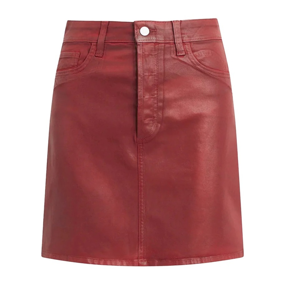 Joe's Jeans Red Faux Leather A-Line Mini Skirt